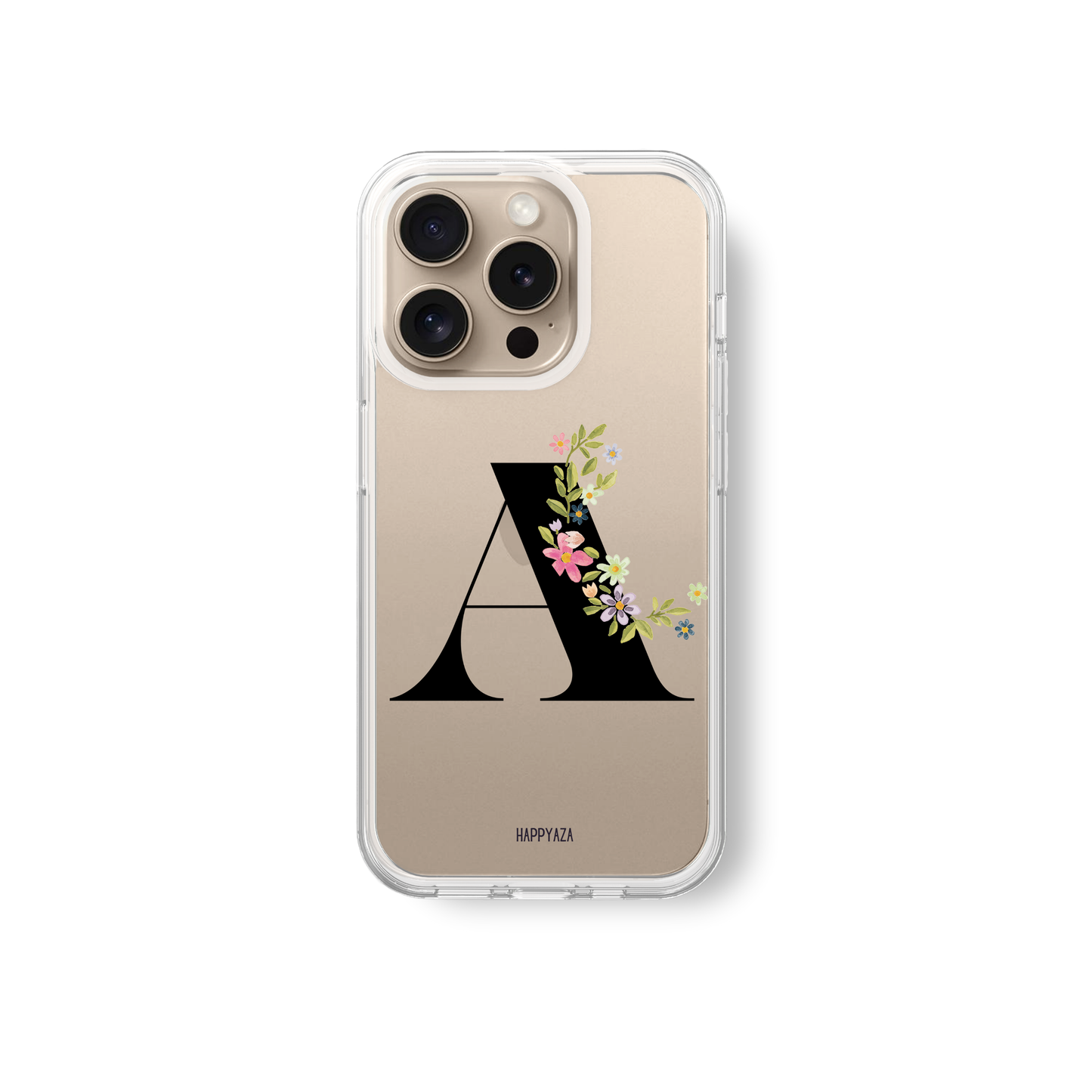 Floral Alphabet Font Soft Silicone Phone Case