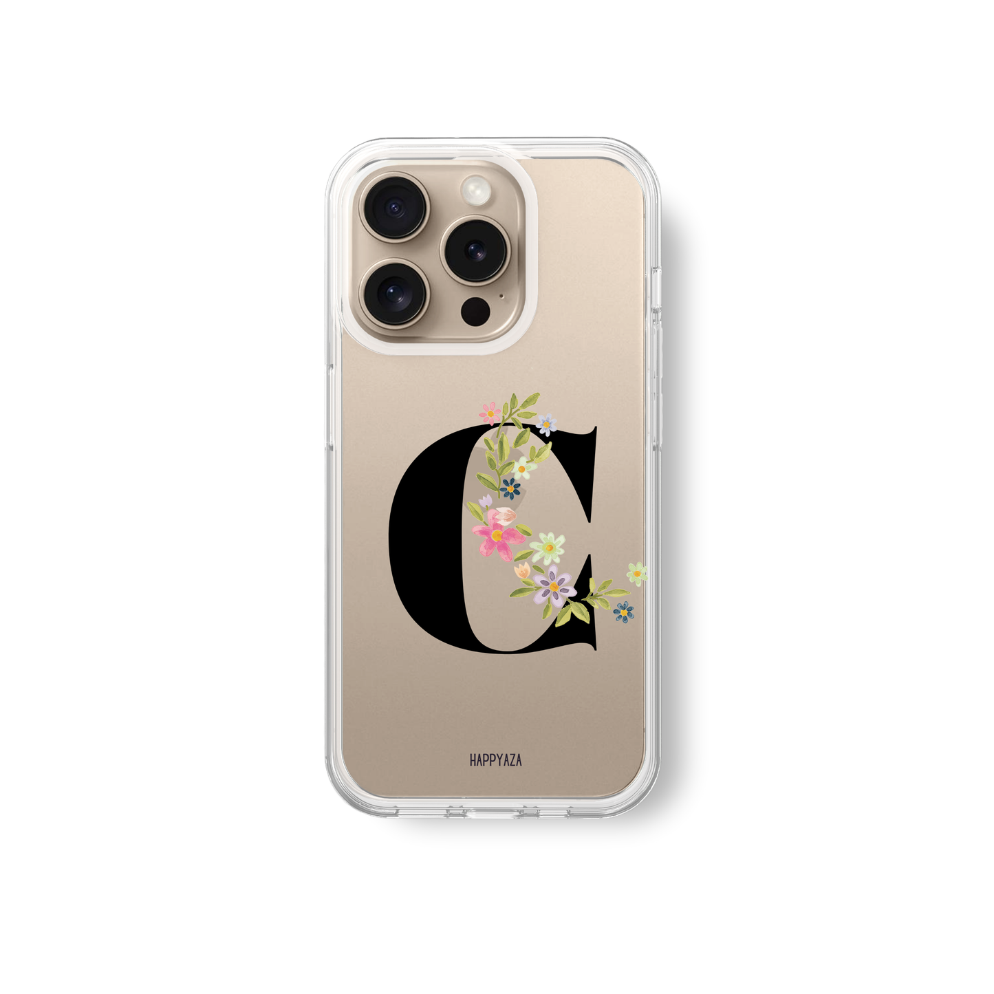 Floral Alphabet Font Soft Silicone Phone Case