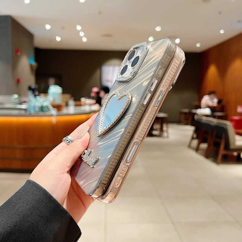 Diamond Mirror Heart Phone Case