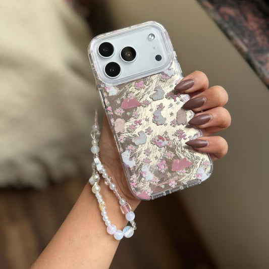 Floral Bunny Phone Case With Beaded Charm