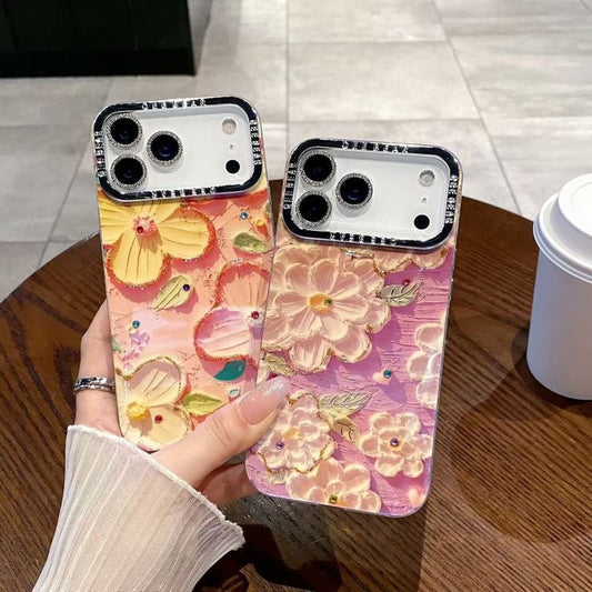 Floral Relief Phone Case With Camera Lens Protection