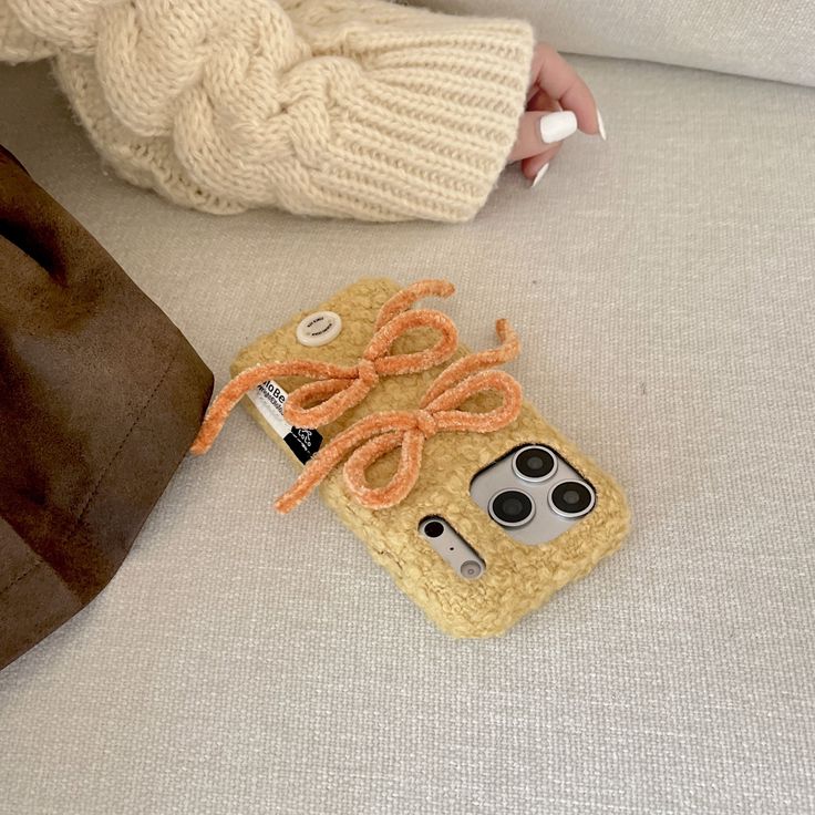 Aesthetic Cozy Ribbon Plush Phone Case
