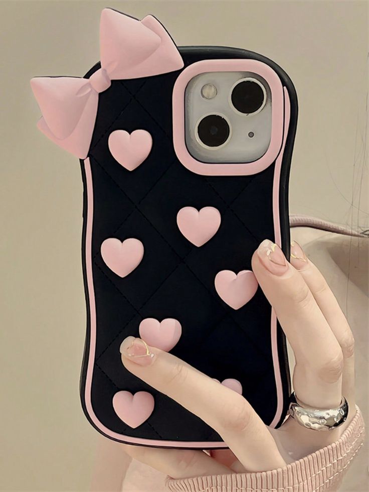 Love Heart Bow-Knot Silicone Phone  Case