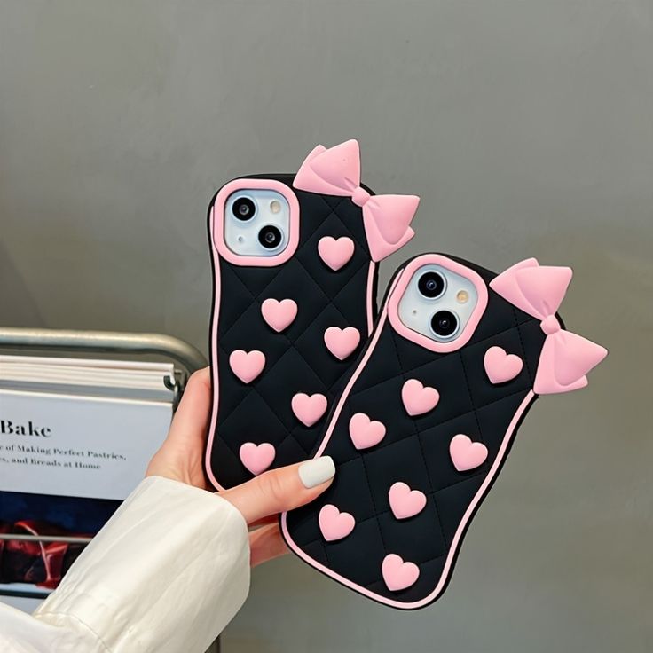 Love Heart Bow-Knot Silicone Phone  Case