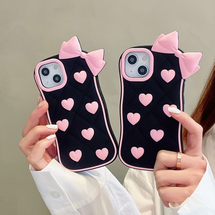 Love Heart Bow-Knot Silicone Phone  Case