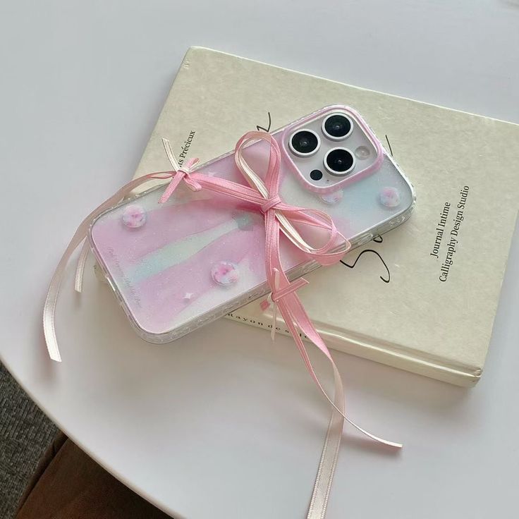 Pastel Pink Ribbon Bow Silicone Phone case