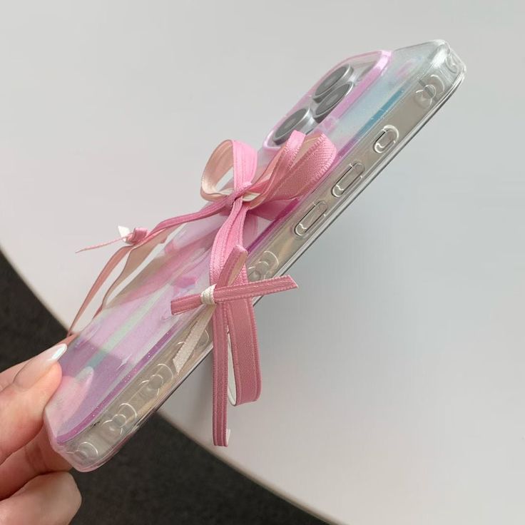 Pastel Pink Ribbon Bow Silicone Phone case