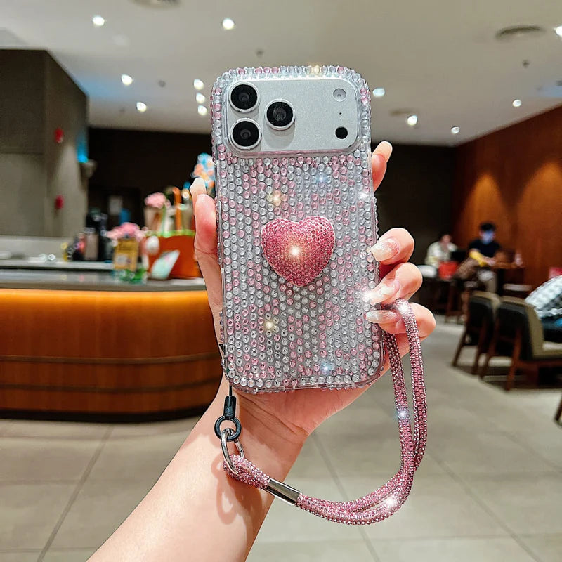 Glam Heart Rhinestone Phone Case