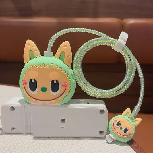 Cute Cartoon Series Fast Charger Protector for iPhone (The Monsters LABUBU)