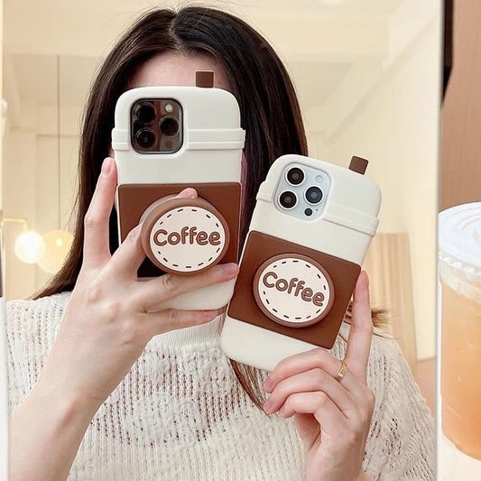 Mocha Mug 3D Silicone With Pop Stand Phone Case