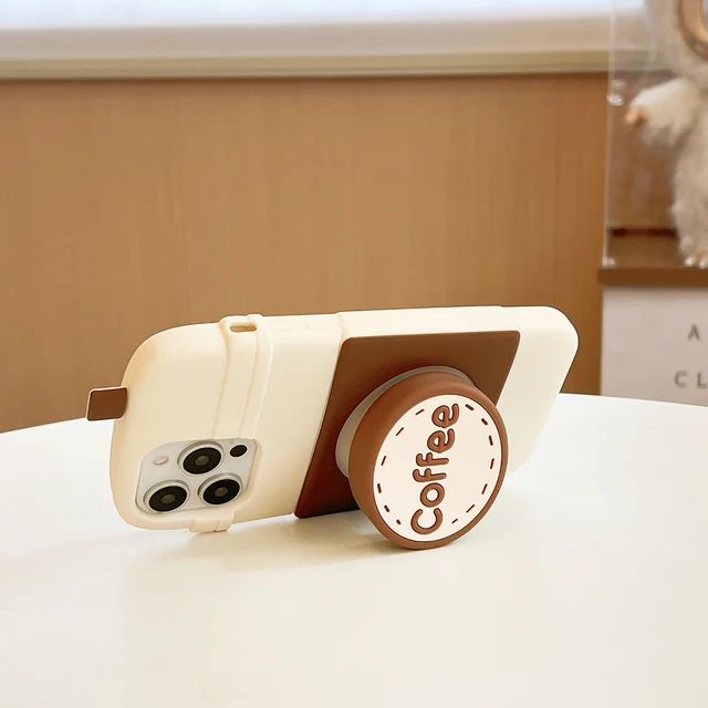 Mocha Mug 3D Silicone With Pop Stand Phone Case