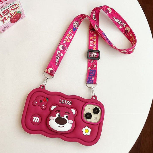 Lotso Bear Pop Stand With Strap Phone Case
