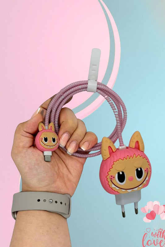 Cute Cartoon Series Fast Charger Protector for iPhone (Cute LABUBU)