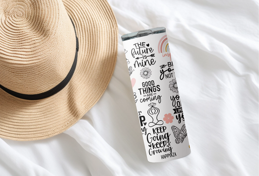 Good Things Are Coming Designer Tumbler With Metal Straw
