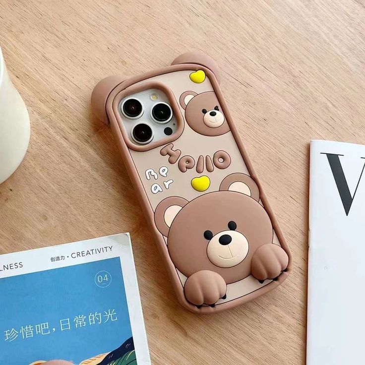 Hello Bear 3D Cartoon Animal Phone Case for iPhone