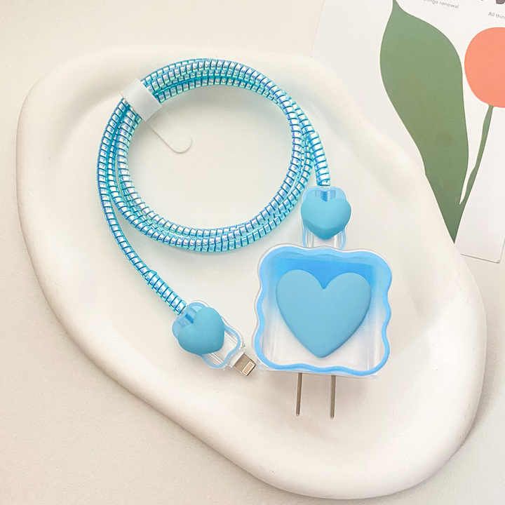 Cute Cartoon Series Fast Charger Protector for iPhone(Sky Blue)