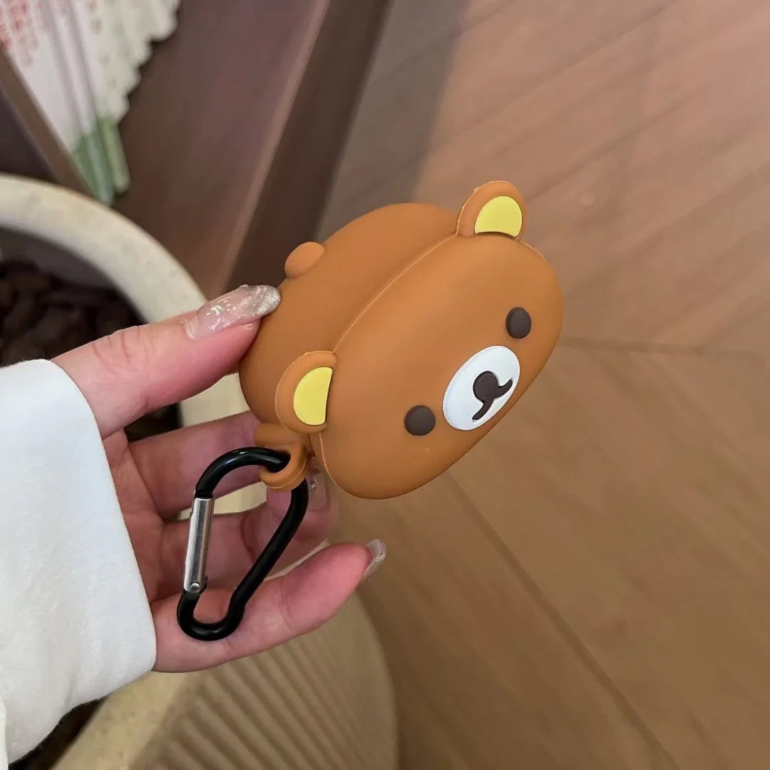 Cute Bear 3D Silicone AirPods Case With Keychain