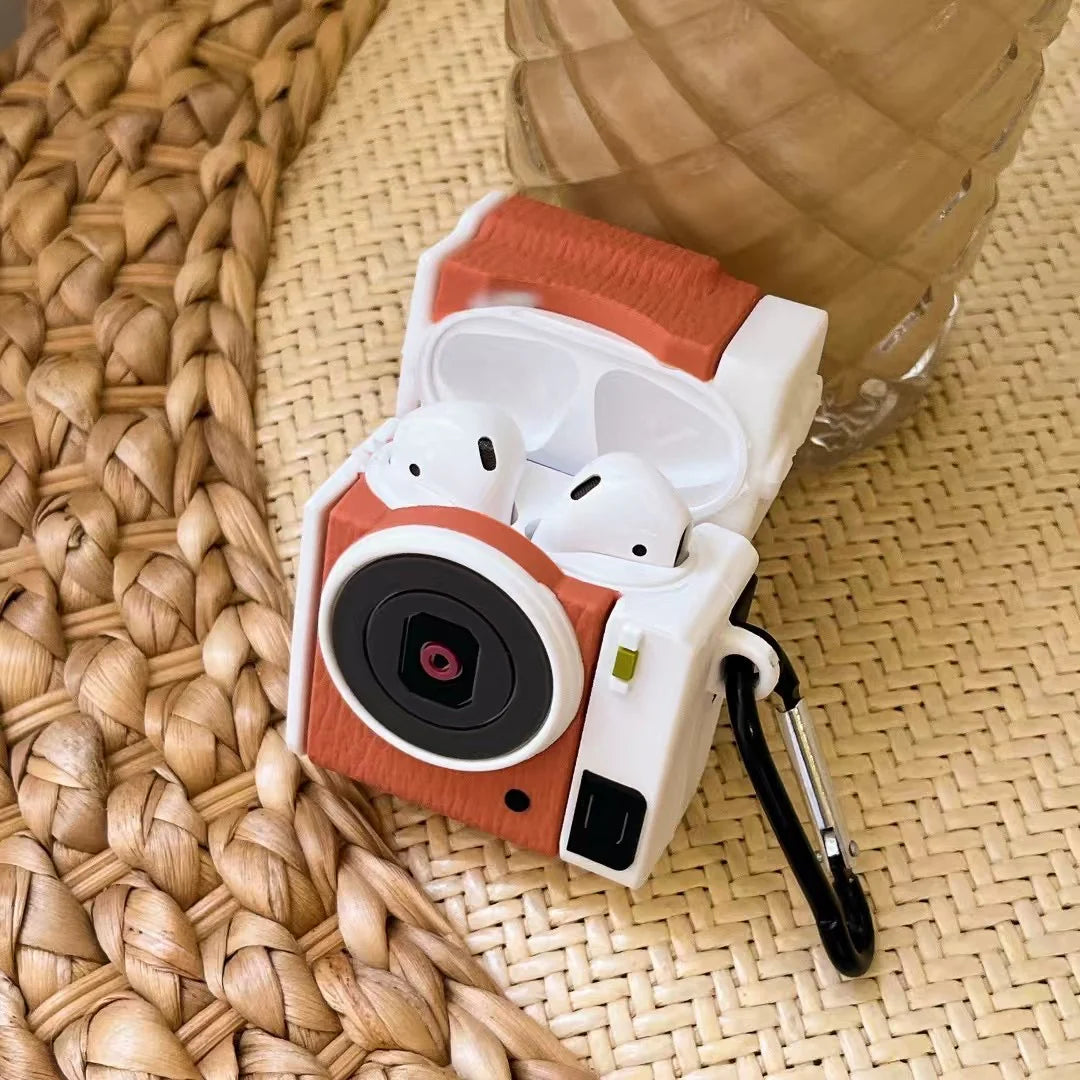 Mini Snap Camera Fun Style Silicone Airpods Case