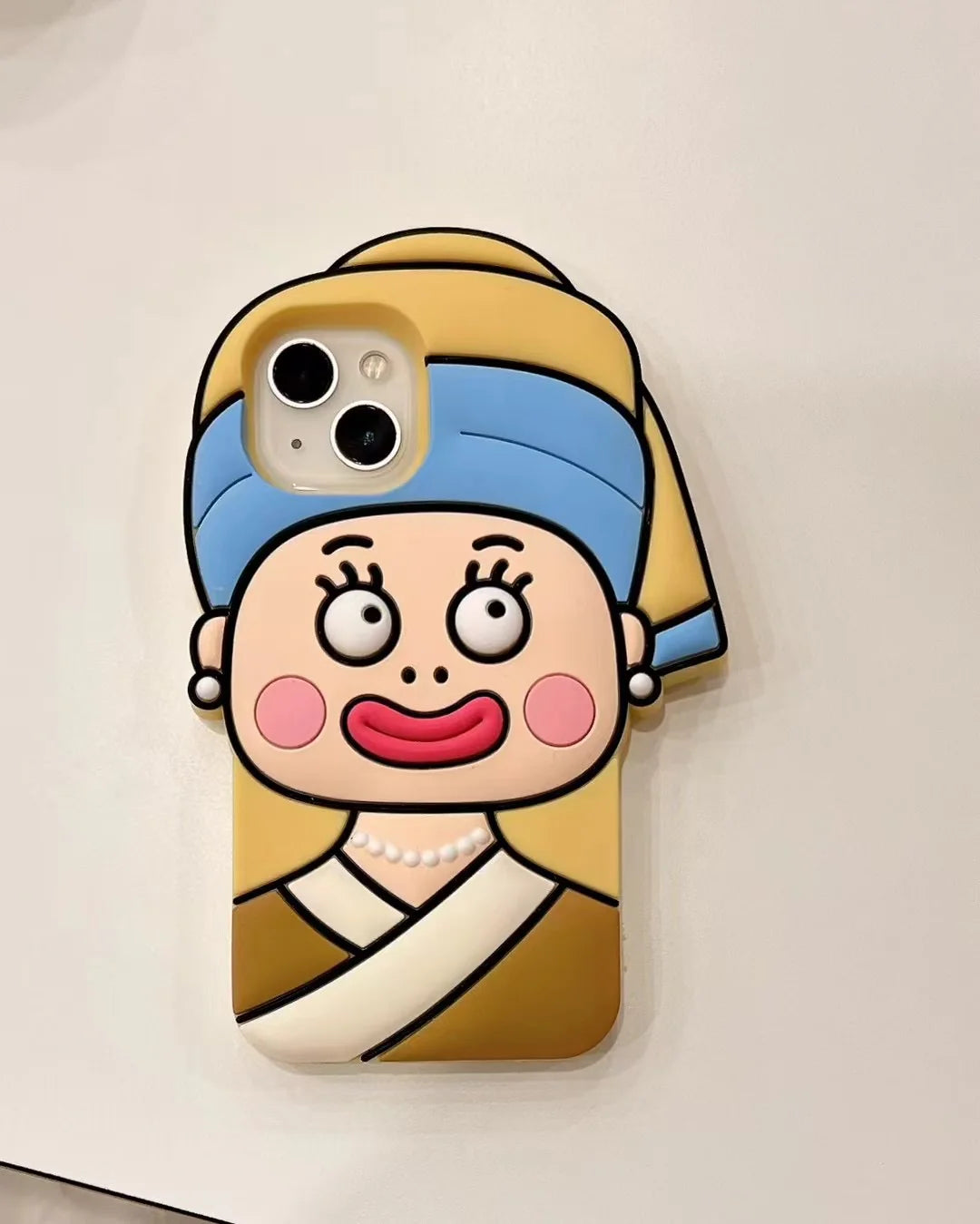 Cute Cartoon Cirl / Quirky Face 3D Silicone Phone Case
