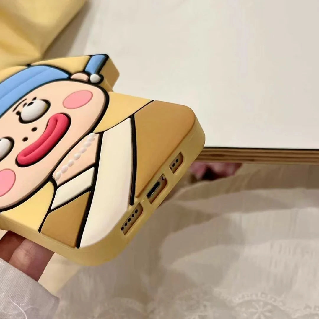 Cute Cartoon Cirl / Quirky Face 3D Silicone Phone Case