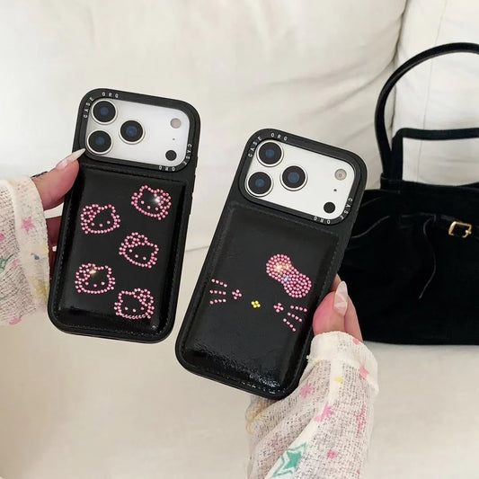 New Luxury Bling Kitty Leather Phone Case