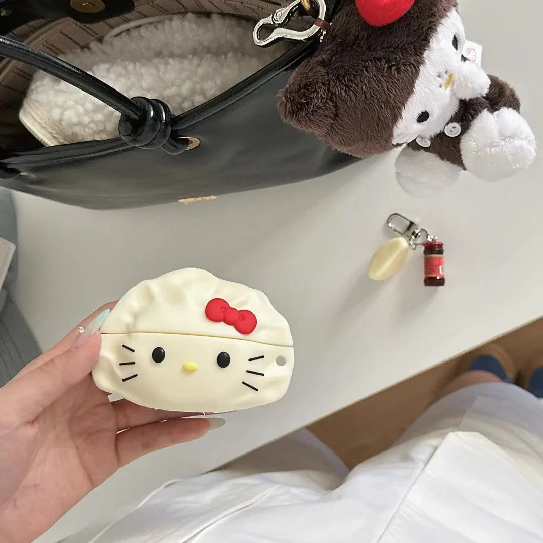 3D Cute Kitty Dumpling  Silicone AirPods Case