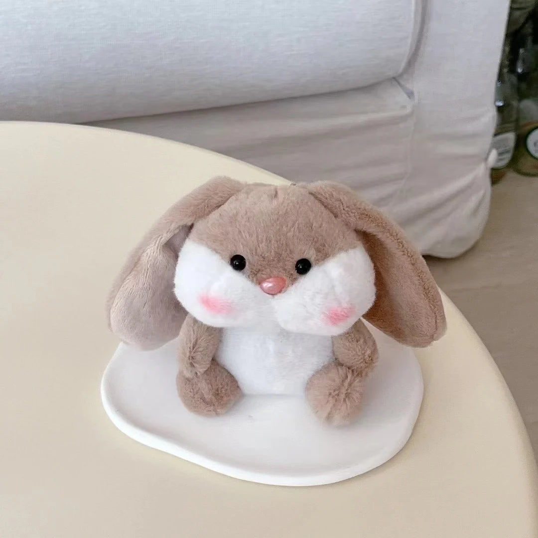 Soft Fluffy Rabbit Plush Bunny AirPods Case with Keychain Clip