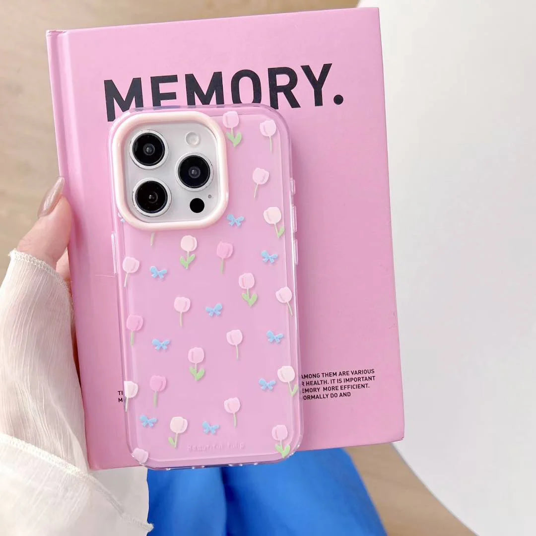Pastel Tulip   Phone Case with Pearl Bow Charm