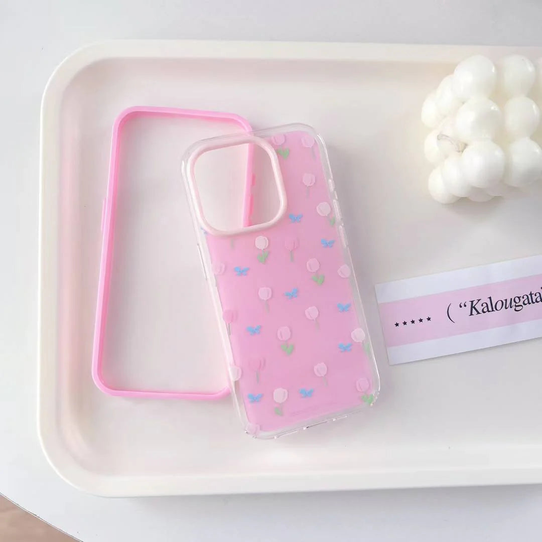Pastel Tulip   Phone Case with Pearl Bow Charm