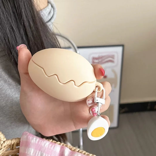 Sunny Side Eggshell AirPods Case –With Fried Egg Charm