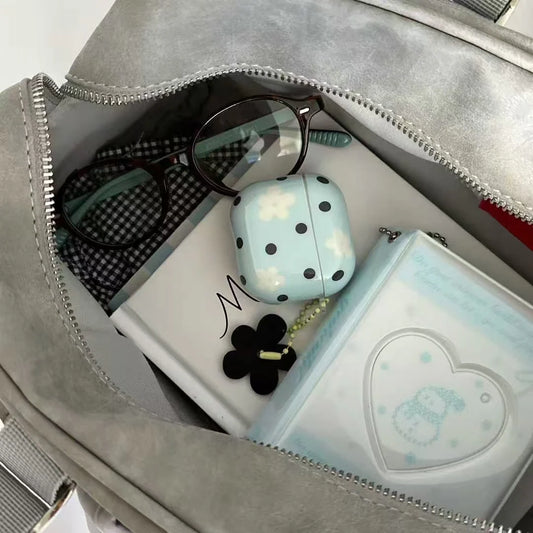 Pastel Daisy Dots AirPods Case With Black Flower Charm