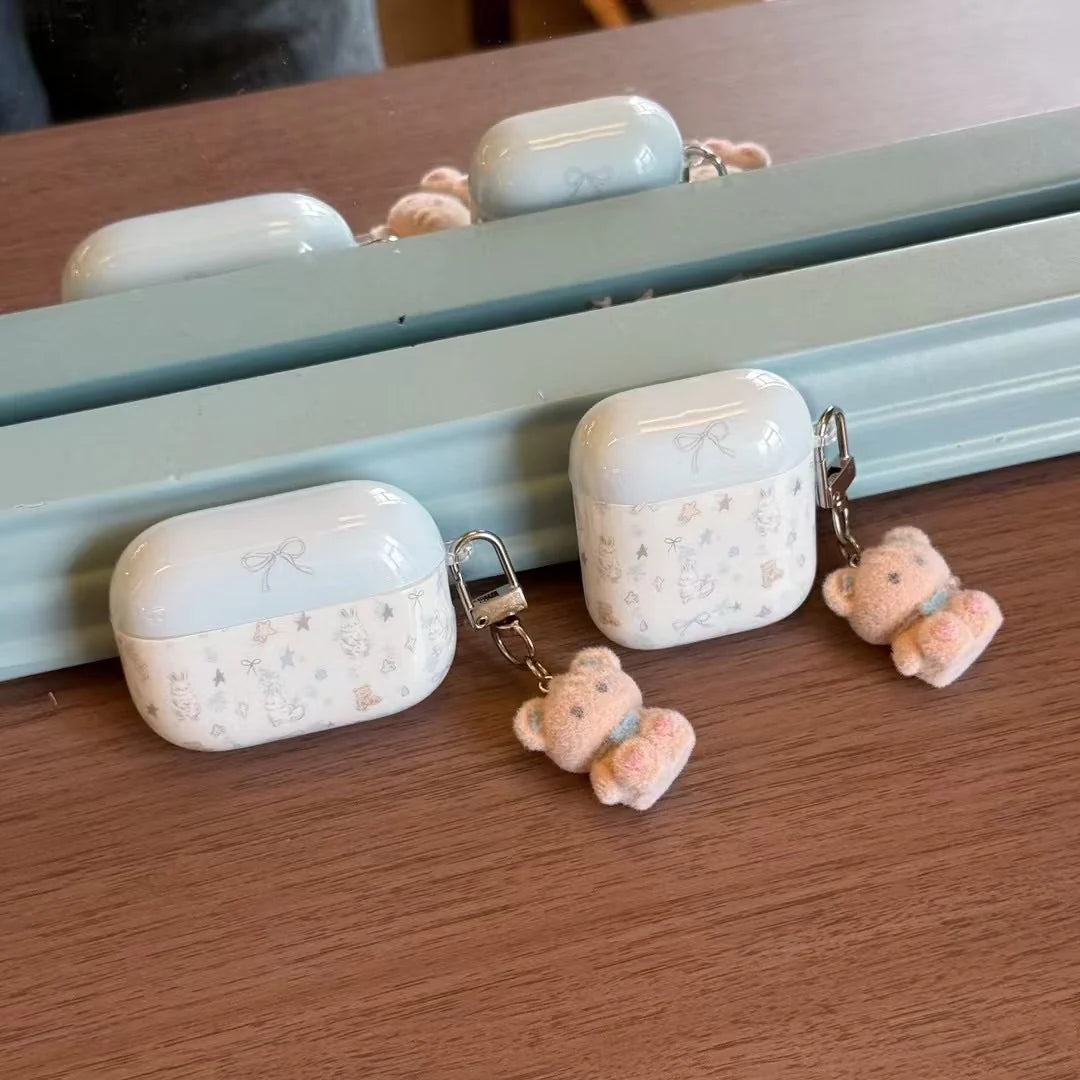 Soft Hug Teddy AirPods Case With Tiny Bear Charm