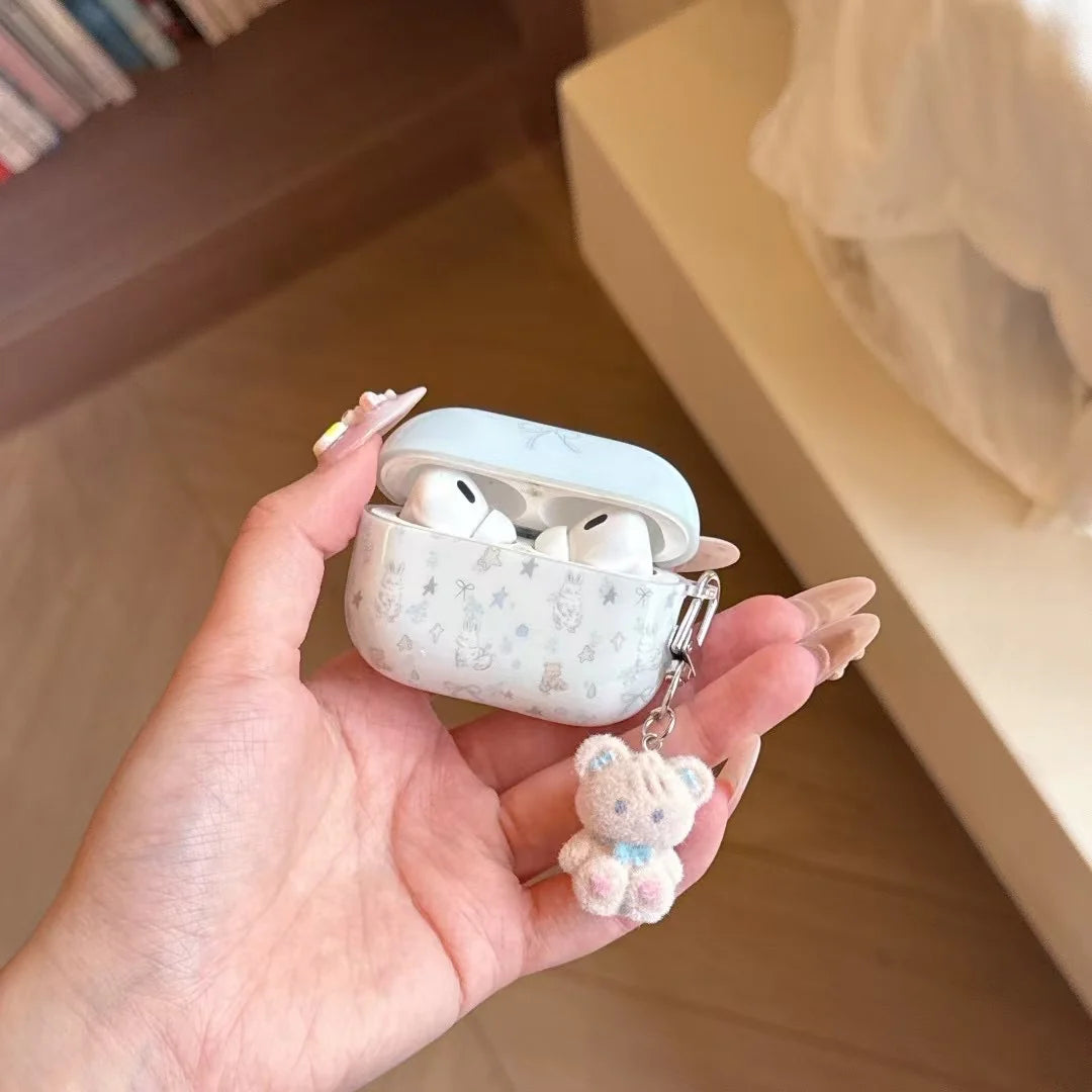 Soft Hug Teddy AirPods Case With Tiny Bear Charm