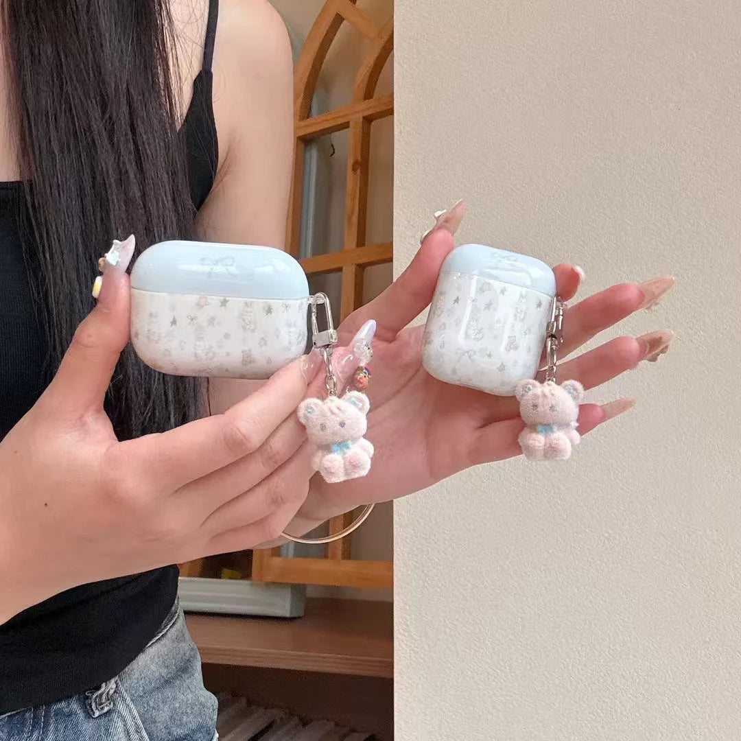 Soft Hug Teddy AirPods Case With Tiny Bear Charm