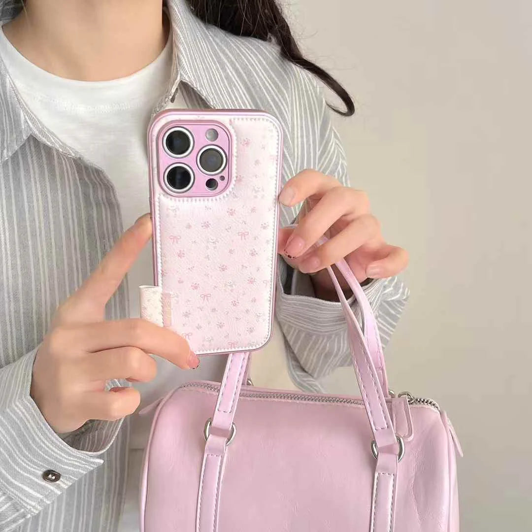 Luxury Floral Bow Leather Phone Case