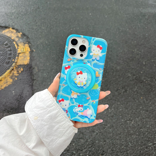 Ocean Cartoon Phone Case With MagSafe Holder & Charm