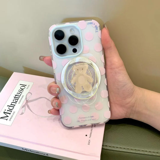 Polka Dot Phone Case With MagSafe Holder