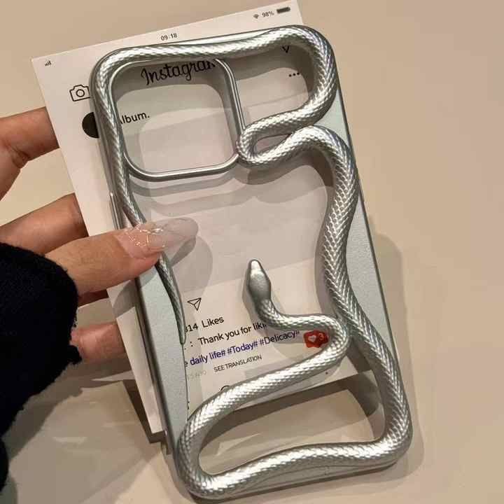 Hollow Snake Plating Phone Case For iPhone