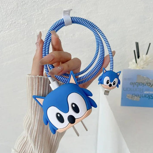 Cute Cartoon Series Fast Charger Protector Case (Blue Puppy)