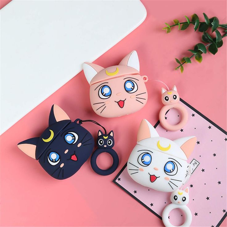 Airpods Case Soft Silicone Cover With Hook Clip For Airpods (Sailor Moon)