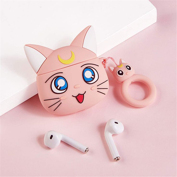 Airpods Case Soft Silicone Cover With Hook Clip For Airpods (Sailor Moon)