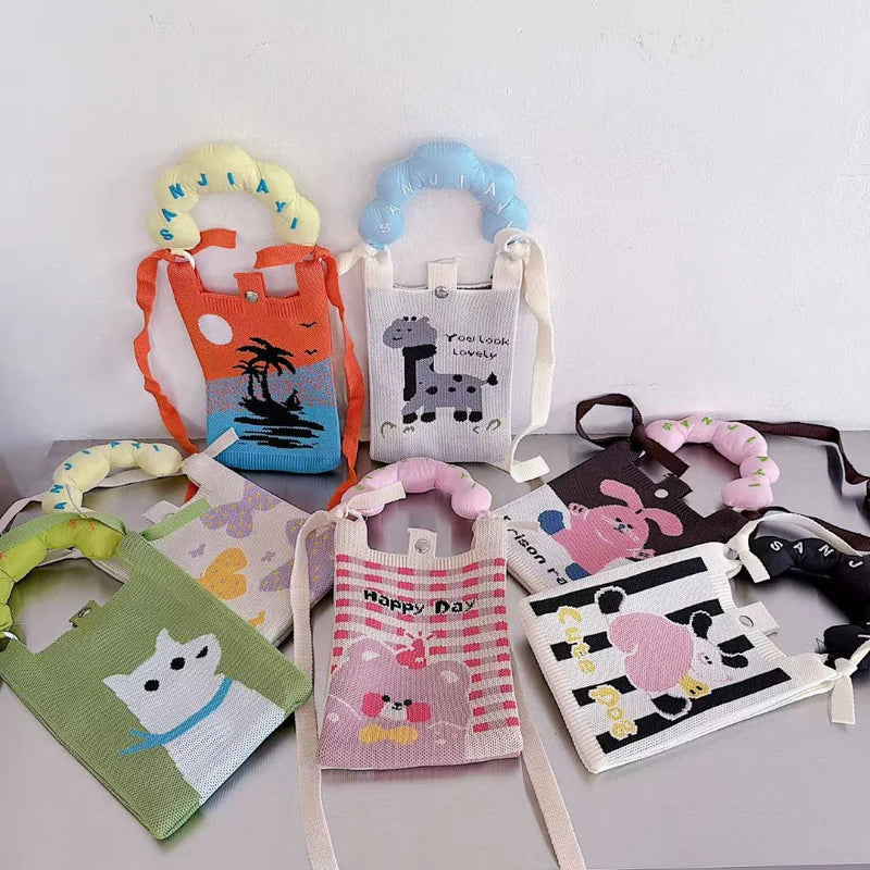 Happy Day Knit Cloud Handle Phone Bag