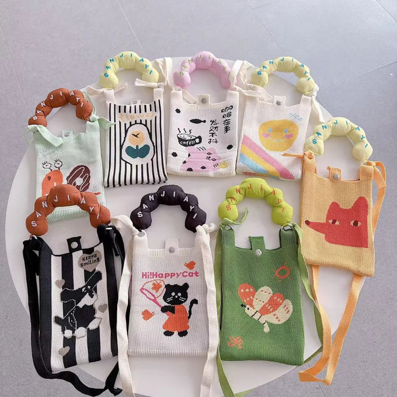Happy Day Knit Cloud Handle Phone Bag