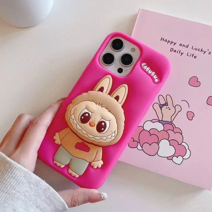 Labubu CuddlePop Silicone With Pop Stand Phone Case
