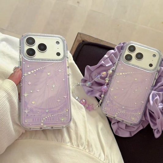 Lavender Fairy Phone Case With Beaded Charm Strap