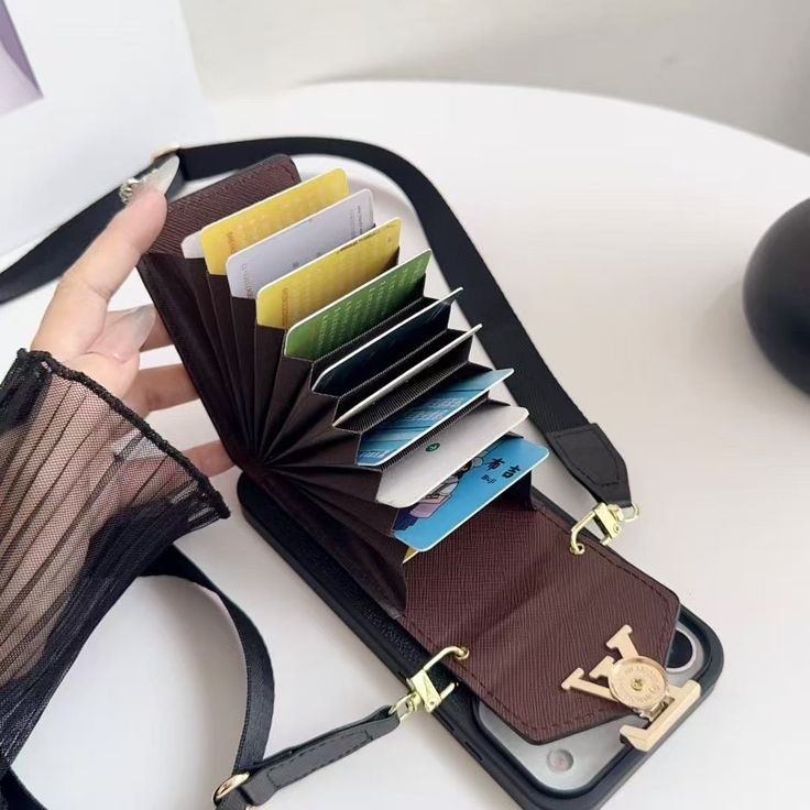 Luxury Crossbody Wallet Phone Case With Adjustable Strap