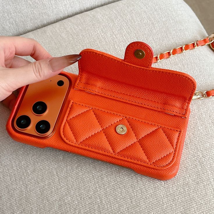 Luxury Quilted Phone Case with Chain Strap & Mini Purse Design