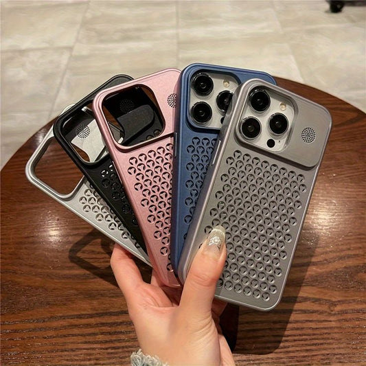 Luxury Hollowed-out Heat Dissipation Mobile Phone Case for iPhone