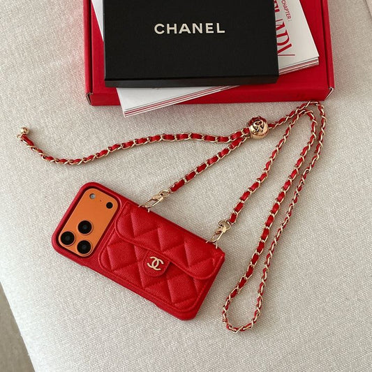 Luxury Quilted Phone Case with Chain Strap & Mini Purse Design