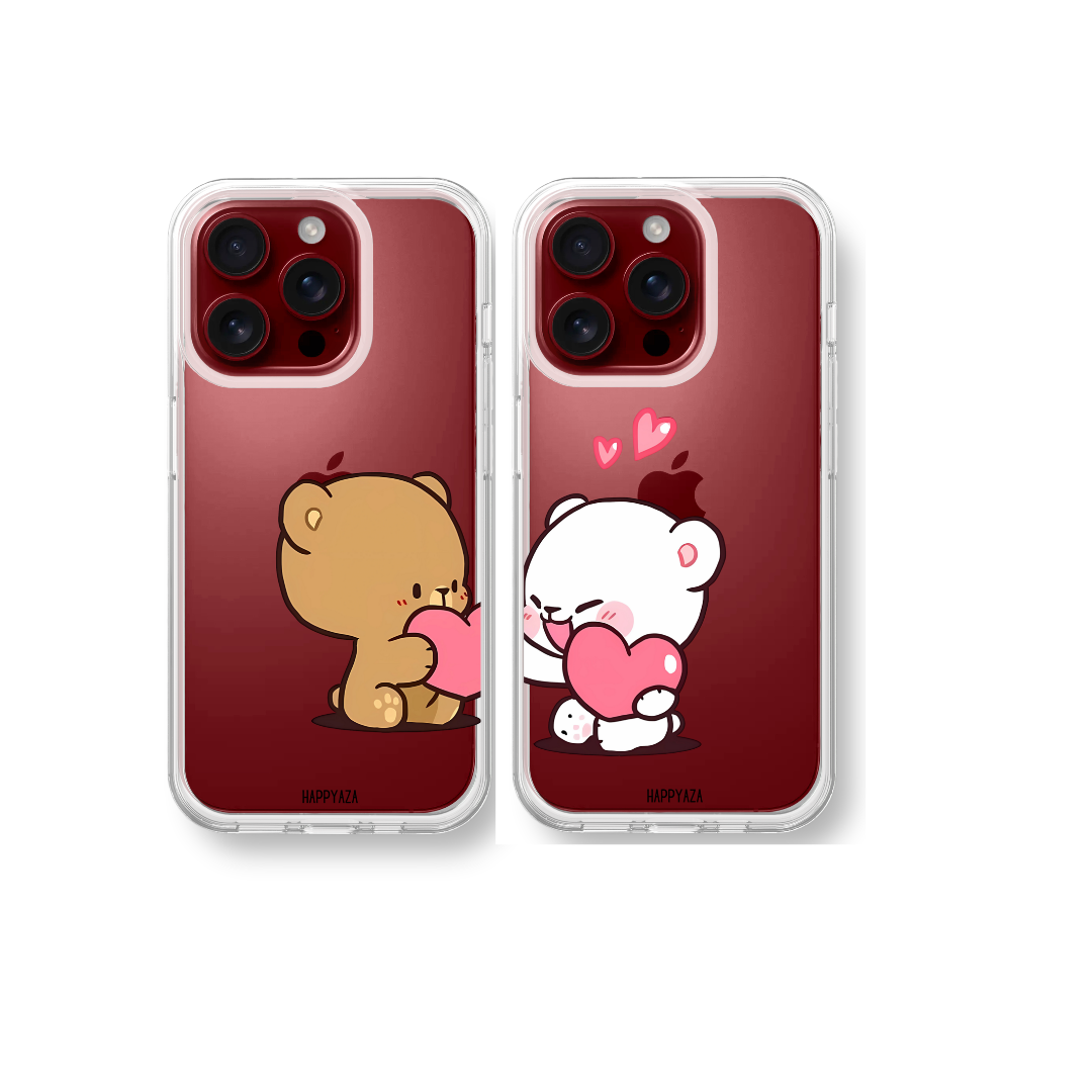 Lovey Dovey Bears Couple silicone phone case